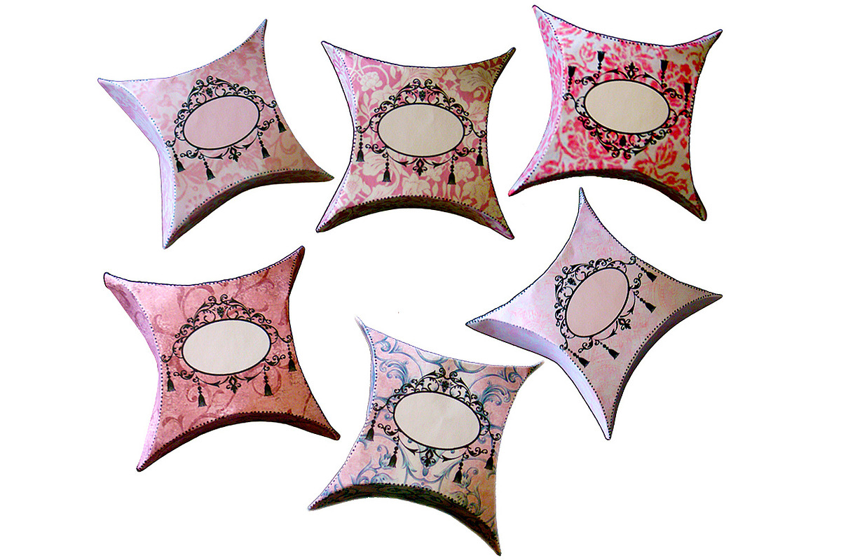 6 Gift Pillow Boxes - PDF Patterns, a Print Template by Kseniya-Omega (Photo 2 of 4)