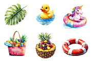 Summer Pool Day Clipart, an Illustration by CreationArt (Thumbnail 5 of 5)