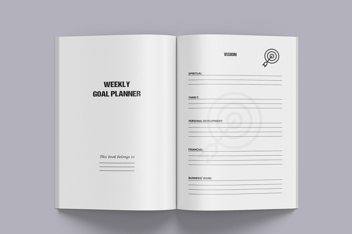 Weekly Goal Planner for KDP Interior, a Graphic by Hitubrand (Photo 2 of 4)