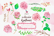 Roses Watercolor floral frames 028, an Illustration by Drawberx (Thumbnail 4 of 10)