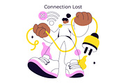 4 Connection Lost Illustration, a Technology Illustration by denayunebgt (Thumbnail 3 of 4)