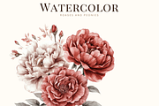 Watercolor-Roses and peonies flowers, a Graphic by Kay Art Designs (Thumbnail 10 of 10)