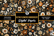 Retro Flower Embroidery Pattern, a Pattern Graphic by Creative Store (Thumbnail 3 of 5)
