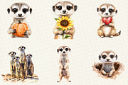 Watercolor Cute Meerkat Clipart, an Illustration by OK Design (Thumbnail 3 of 5)