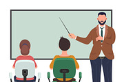 Teacher explaining lesson to student, an Education Illustration by Yayasya (Thumbnail 3 of 3)