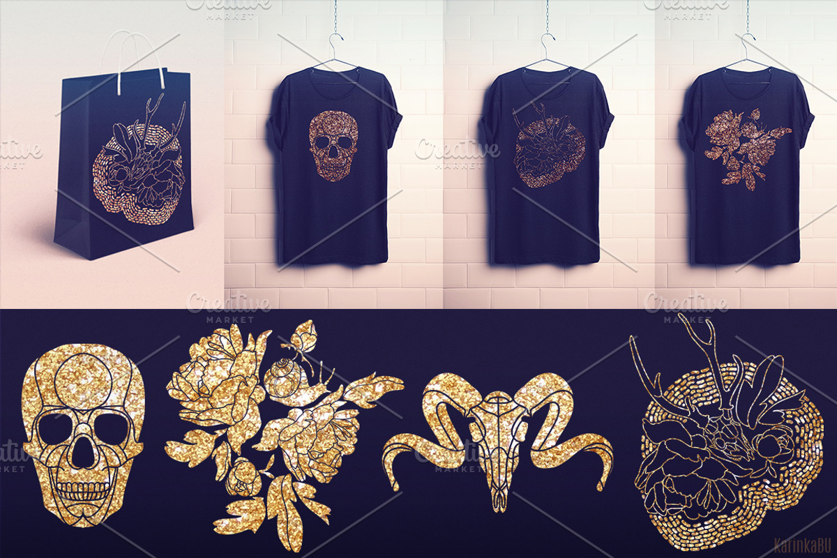 Big Gold Foil pattern bundle, a Pattern Graphic by KarinkaBU (Photo 3 of 6)