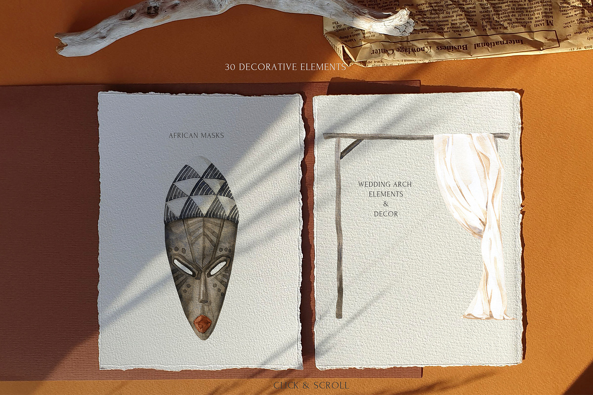 DELICATE AFRICA Watercolor, an Object Graphic by Cat In Colour (Photo 7 of 12)
