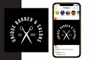 Premium Barber and Salon Brand Logo, a Branding & Logo Template by Mishek Munene (Thumbnail 3 of 9)