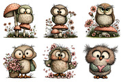 Whimsical Spring Owl Clipart, an Illustration by Dream Creation (Thumbnail 2 of 7)