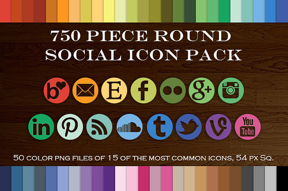 750 Piece Round Mask Social Icon Set