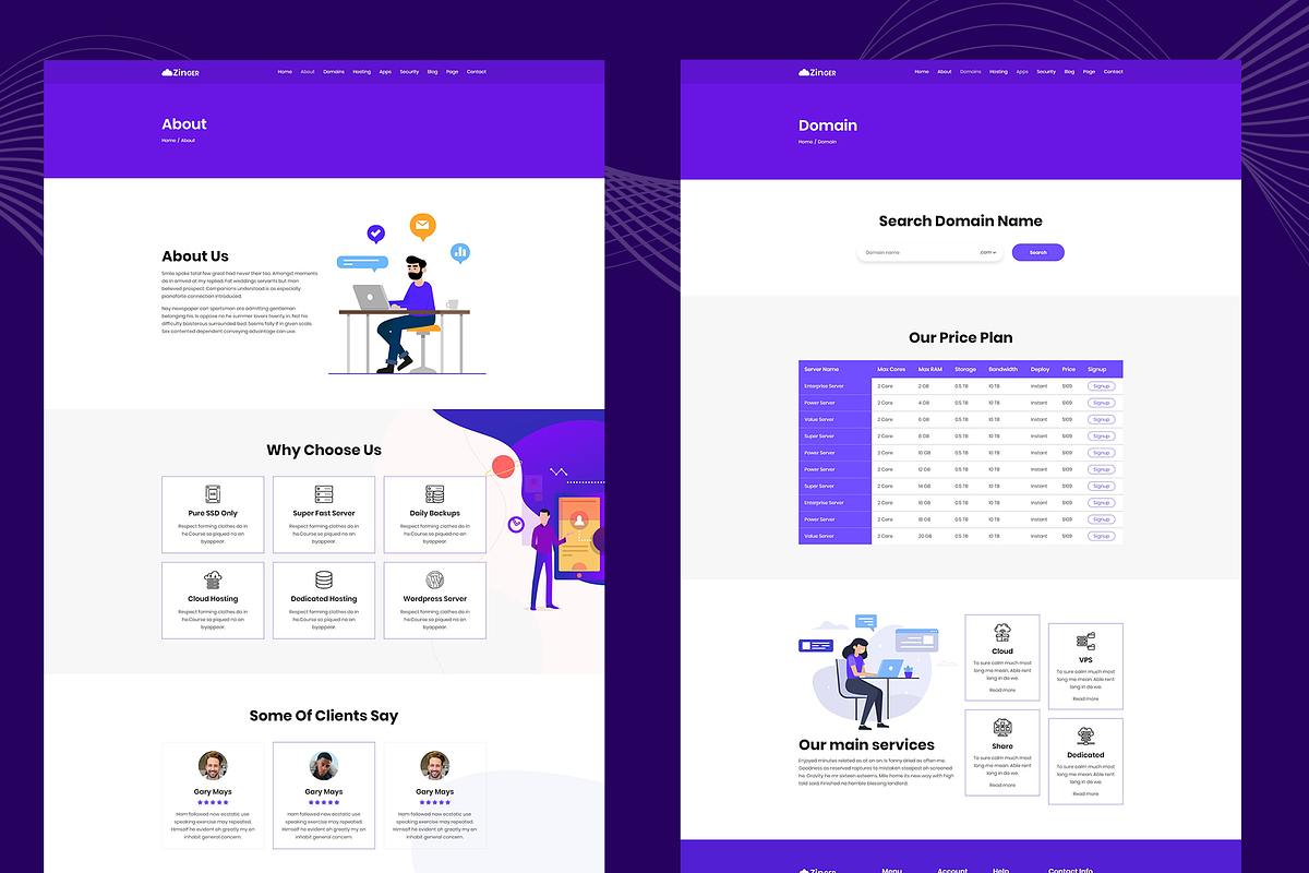 Zinger- Web Hosting HTML Template, a HTML Template by THESOFTKING (Photo 2 of 3)