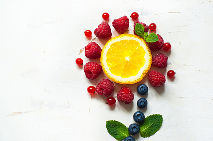 Fruits and berries stock photo containing above and background, a Food & Drink Photo by Nadia-nb