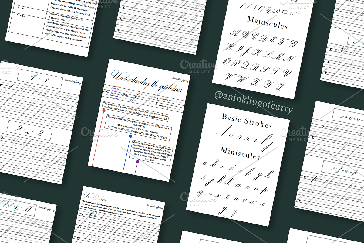 Copperplate Calligraphy Worksheets, a Templates & Theme by An Inkling Of Curry (Photo 3 of 9)