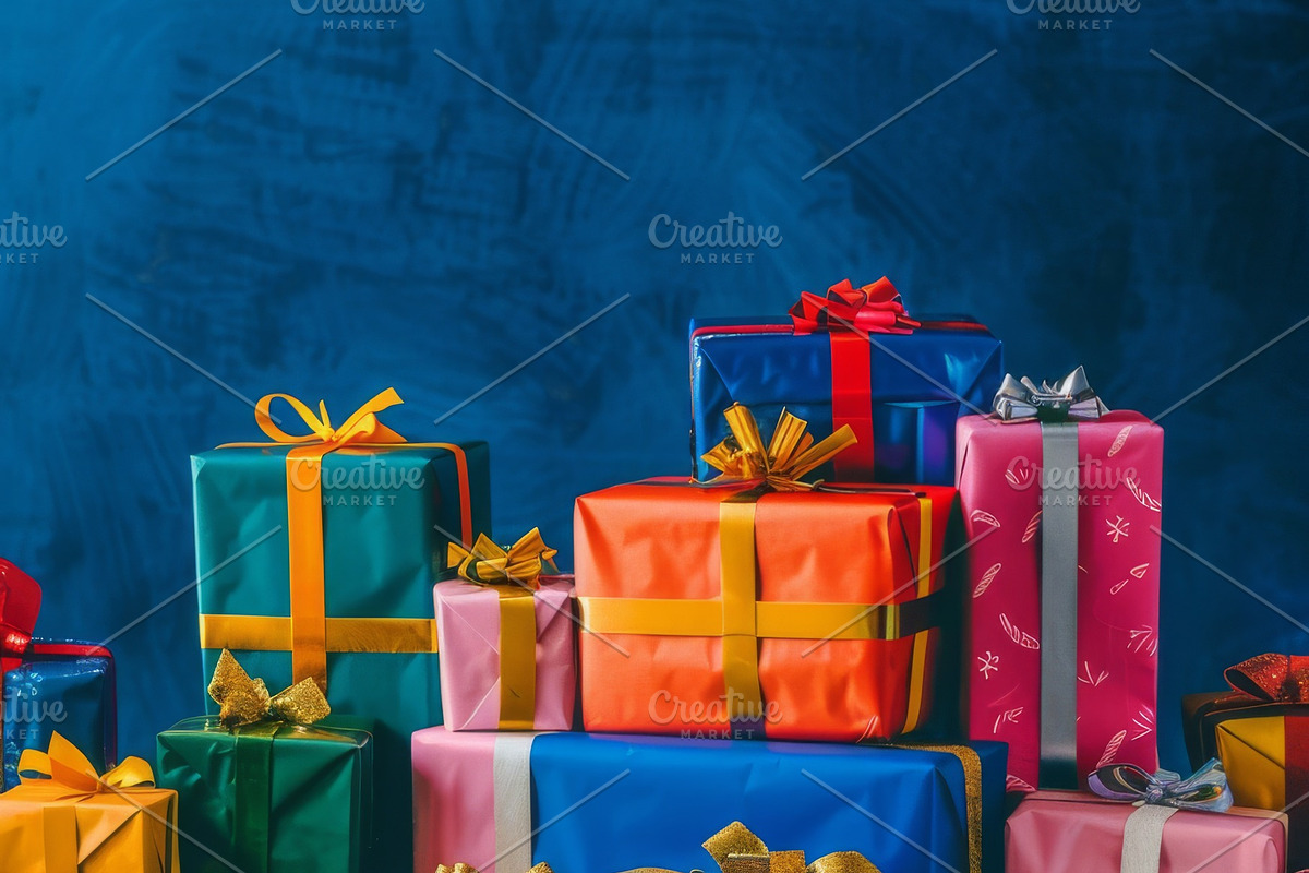 86 Gift boxes with ribbons and bows, a Holiday Photo by Handmadefont (Photo 19 of 90)