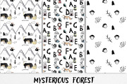Scandinavian mysterious forest, a Pattern Graphic by Lineli (Thumbnail 6 of 13)