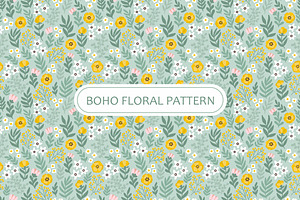 Boho Floral Seamless Pattern