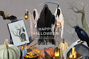 Happy Halloween - holiday clipart, a Seasonal Illustration by Vasmila (Thumbnail 1 of 10)