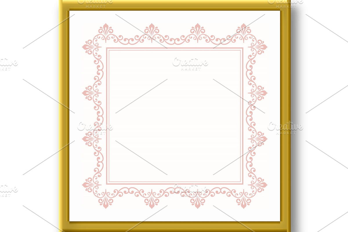 Floral Abstract Square Vector Frame, an Object Graphic by FineArtStudio (Photo 2 of 3)