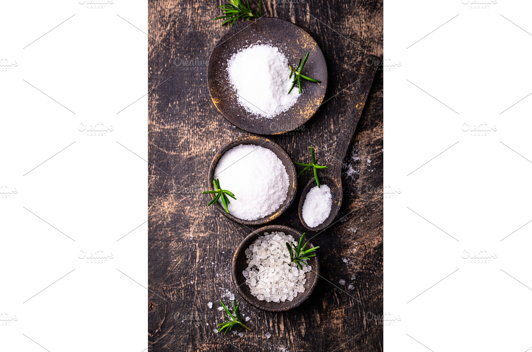 Natural sea salt crystals on dark, a Food & Drink Photo by Yulia Furman
