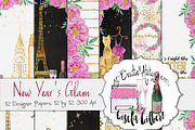 New Year's Glam Digital Paper, a Pattern Graphic by My Creative Atelier (Thumbnail 1 of 4)