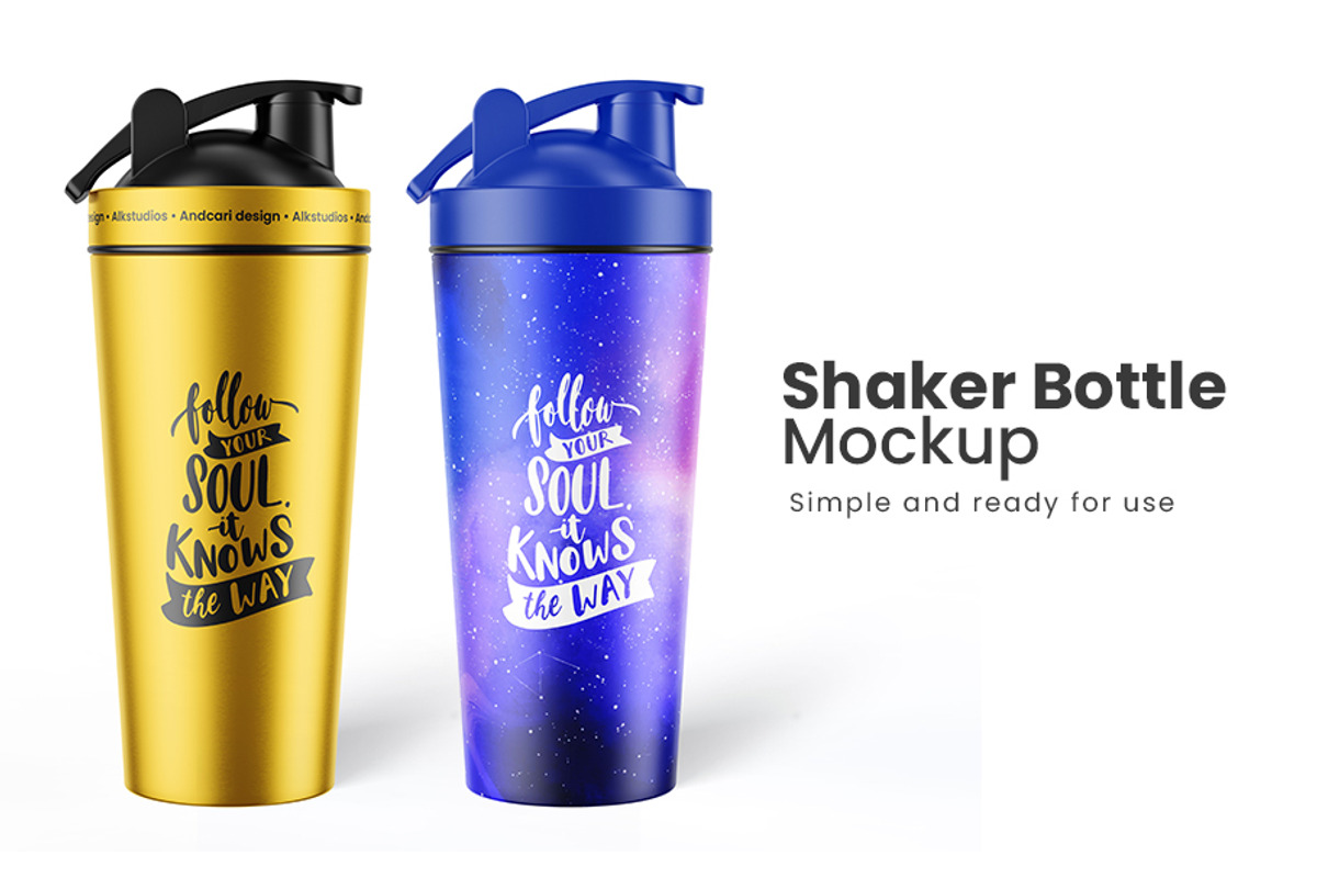 Shaker Bottle Mockup, a Packaging Mockup by AlkStudio (Photo 1 of 5)