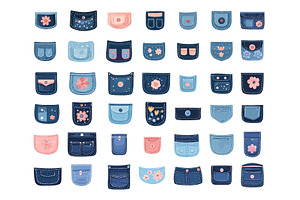 Doodle Denim Patch Pockets. Jean