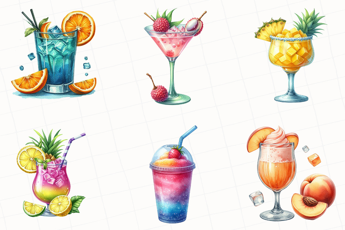 Tropical Beach Cocktail Clipart, an Illustration by OK Design (Photo 3 of 5)