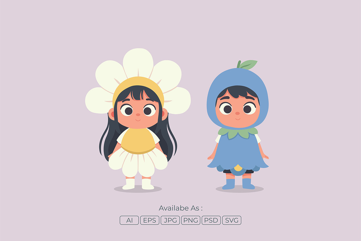 Children Wearing Flower Costume, a Person Illustration by Partikusi Design (Photo 2 of 3)