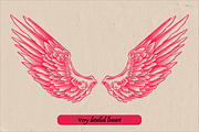 Angel wings drawing engraved, an Object Illustration by Arthur Balitskiy (Thumbnail 3 of 5)
