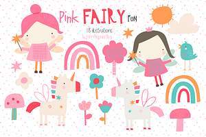 Pink Fairy Fun Clipart