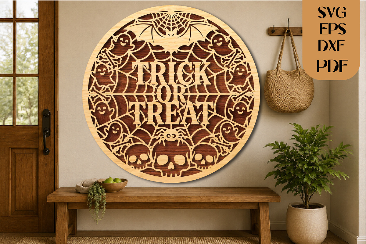 Trick or Treat Halloween Laser Cut, an Object Graphic by DreamCafeArt (Photo 2 of 4)