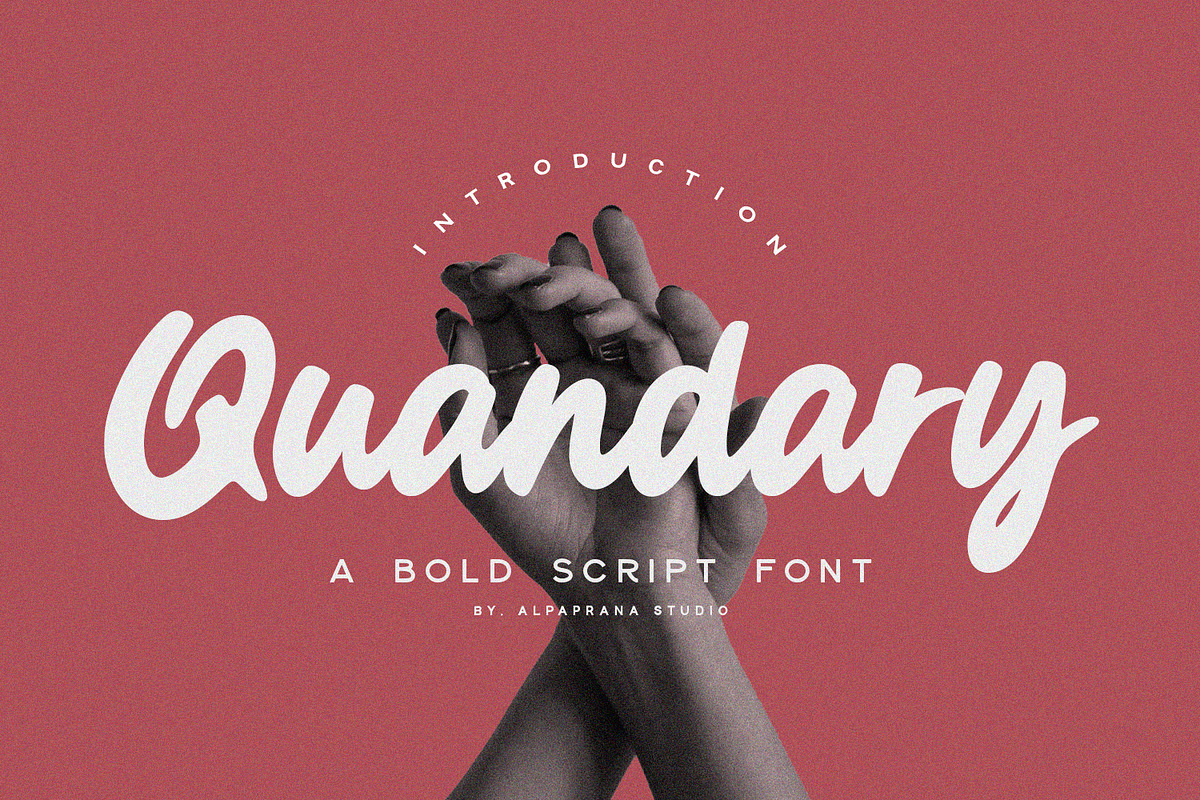 Quandary - Bold Script, a Script Font by Alpaprana (Photo 1 of 9)