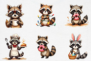 Quirky and Funny Raccoons Clipart, an Illustration by CrexoraLab (Thumbnail 3 of 5)