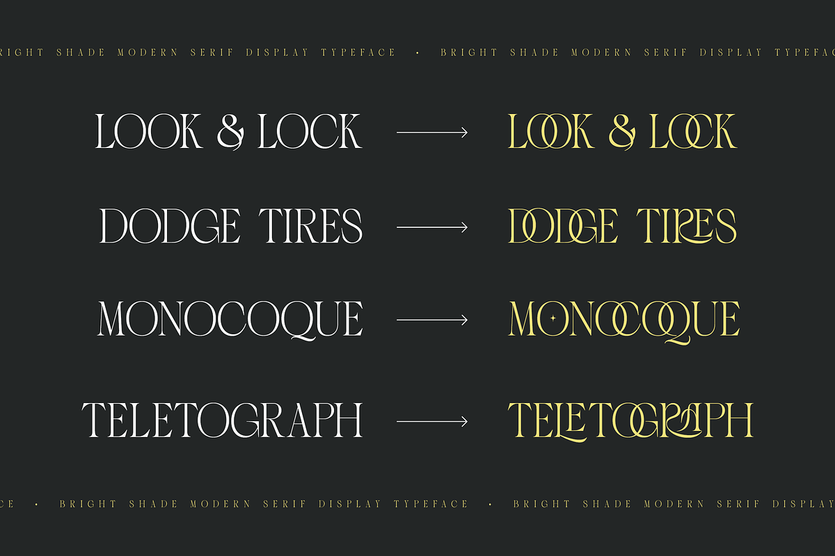 Bright Shade - Modern Serif Display, a Serif Font by Namara Creative Studio (Photo 9 of 12)