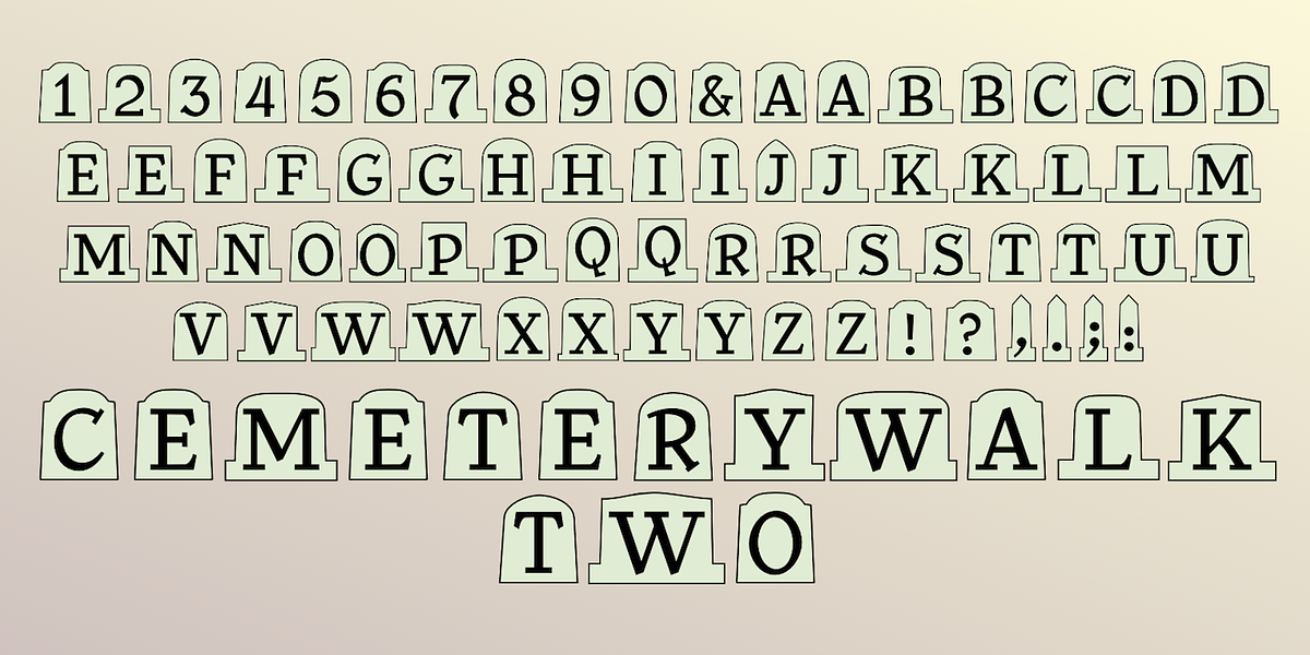 CemeteryWalk, a Symbol Font by Ingrimayne Type (Photo 5 of 10)
