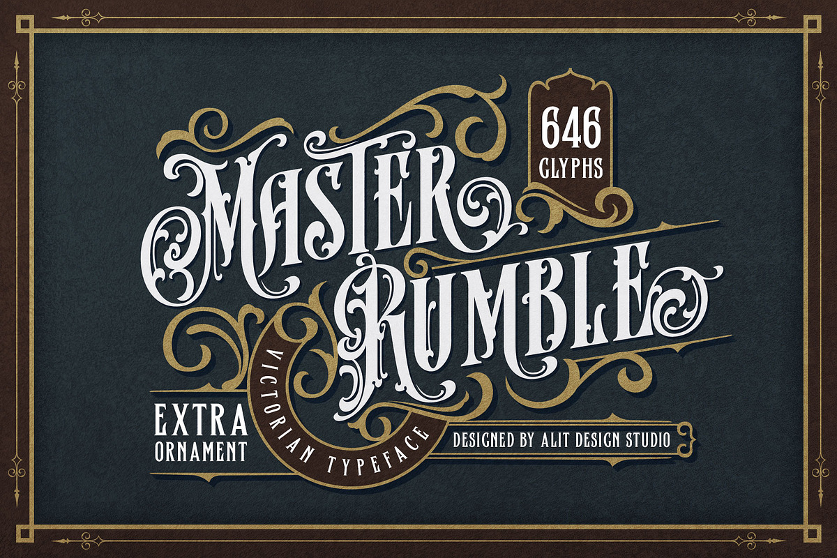 Master Rumble Victorian Typeface, a Blackletter Font by alit design (Photo 1 of 25)
