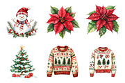 Christmas Holiday Clipart Bundle, a Work Illustration by SinaCreation (Thumbnail 2 of 6)