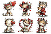 Whimsical Valentine Cat Clipart Bund, an Illustration by Daily.Designs (Thumbnail 4 of 8)
