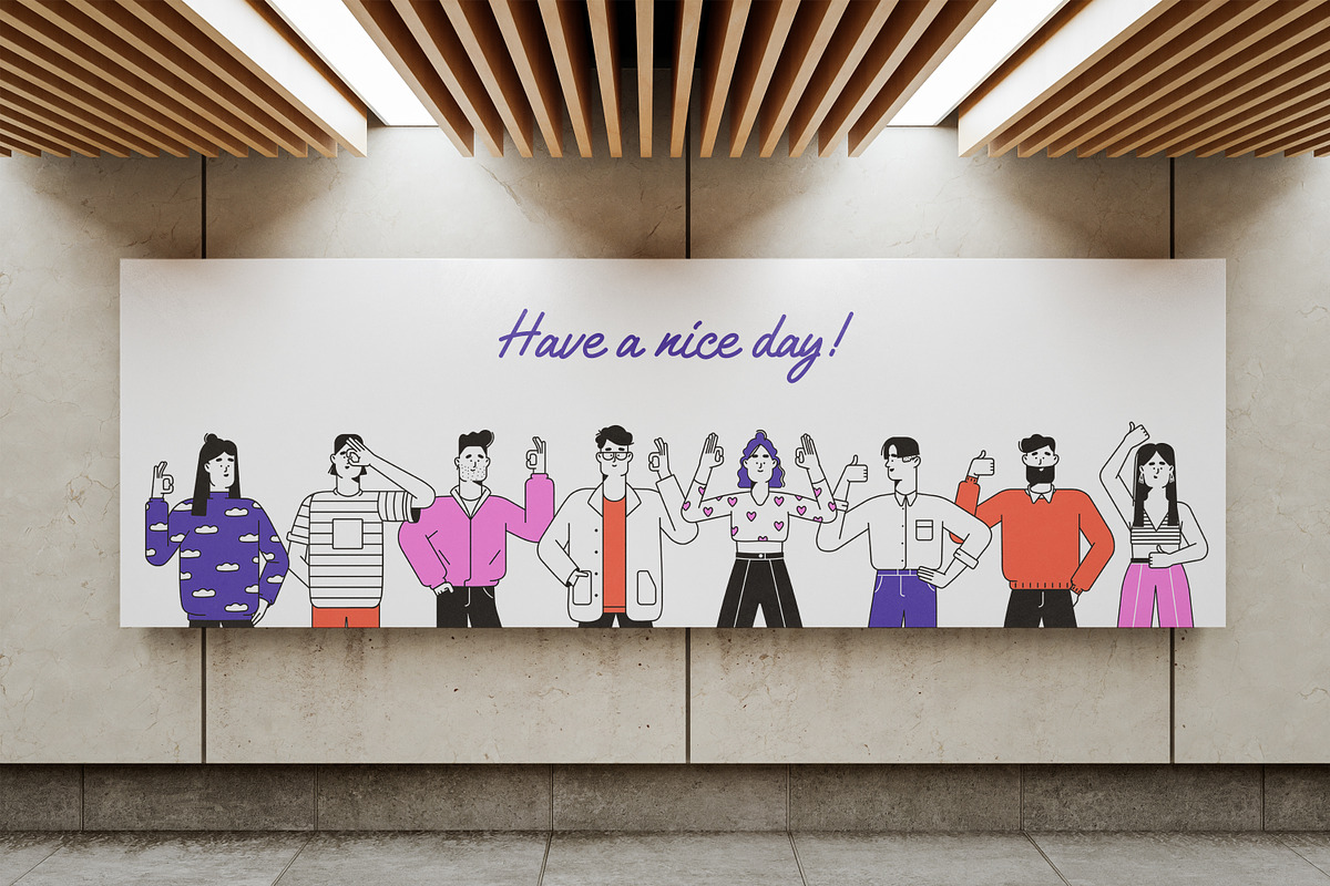 People gesture ok, show thumb up set, a Person Illustration by PaperTrident (Photo 13 of 13)