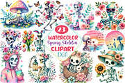 Watercolor Spring Skeleton Sublimati, an Illustration by DreamCafeArt (Thumbnail 1 of 3)