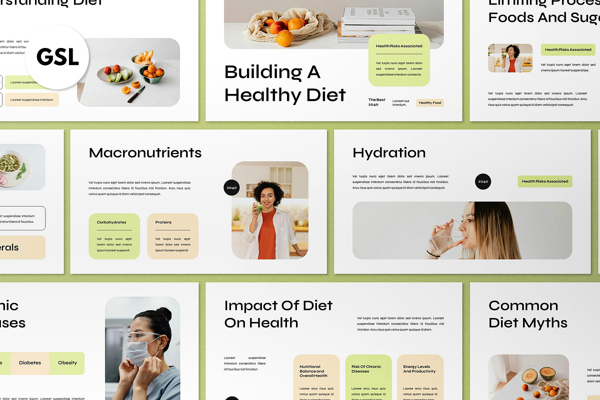 White Healthy Diet Google Slide, a Presentation Template by graphicook (Photo 1 of 4)