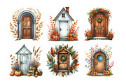 Autumn Door Clipart Bundle, an Illustration by Daily.Designs (Thumbnail 2 of 5)