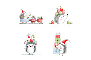 Christmas Hedgehog Clipart, a Seasonal Illustration by Nicolle's Colorful Art (Thumbnail 7 of 7)