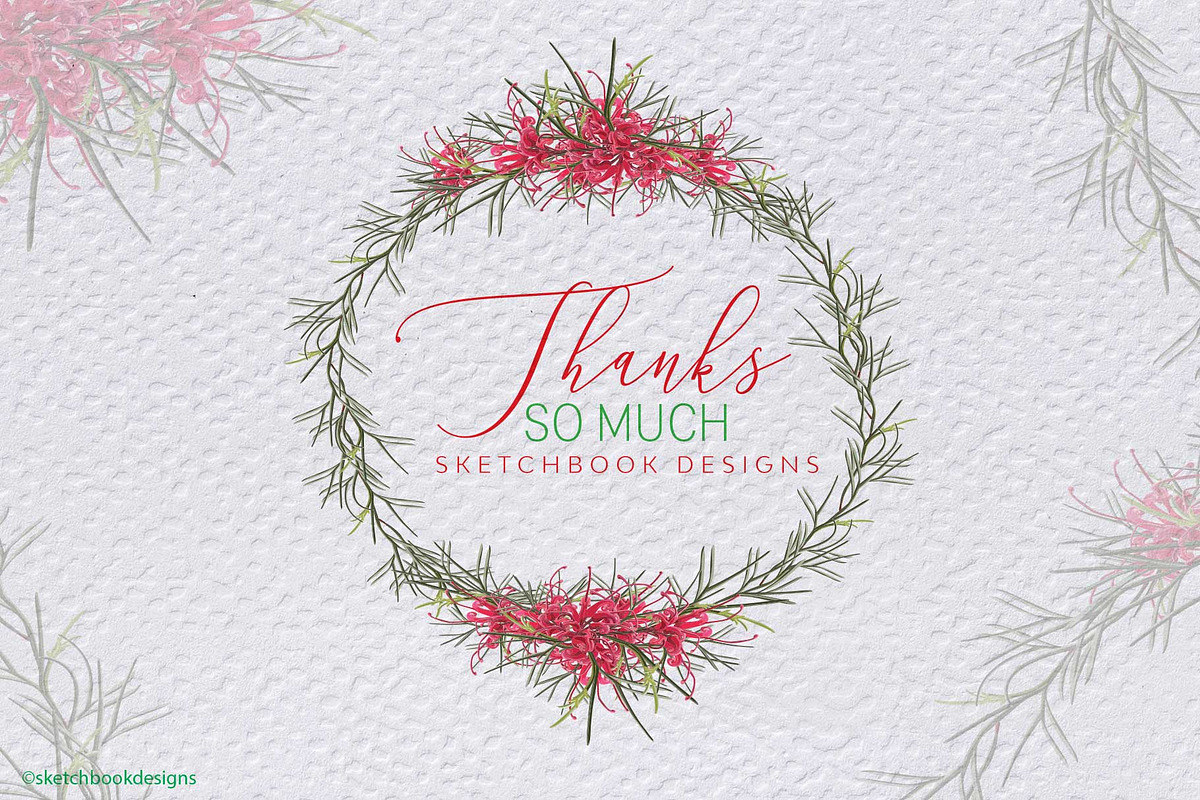 Grevillea Wreath Vector Mini Set, an Illustration by Sketchbook Designs (Photo 4 of 4)