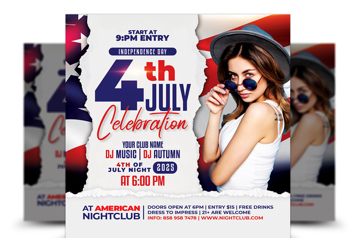 4th of July Party Flyer, a Flyer Template by AfzaalGraphics (Photo 1 of 2)