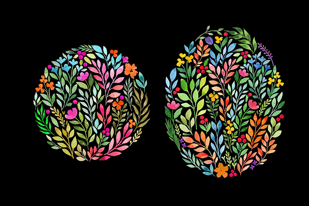Watercolor Floral Prints&Patterns, a Decorative Illustration by Katerina Osa (Photo 7 of 9)