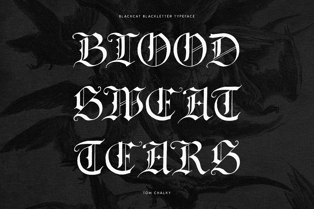 BlackCat Blackletter Vintage Font, a Blackletter Font by Tom Chalky (Photo 6 of 10)