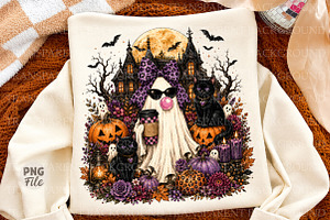 Ghost Blowing Bubble Gum PNG, Girly, a Seasonal Illustration by Libby Wishes