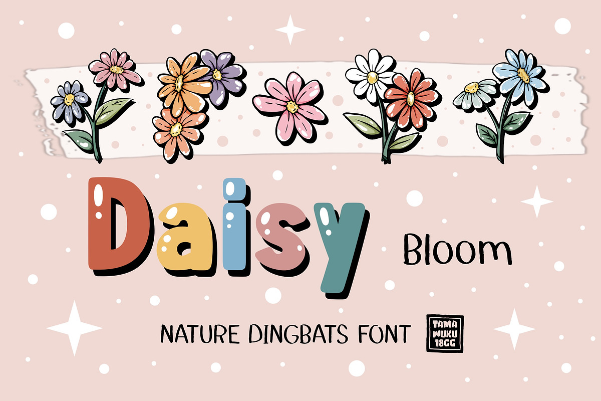 Daisy Bloom OTF Dingbats Font, a Symbol Font by DREAMs Soul G. (Photo 1 of 2)