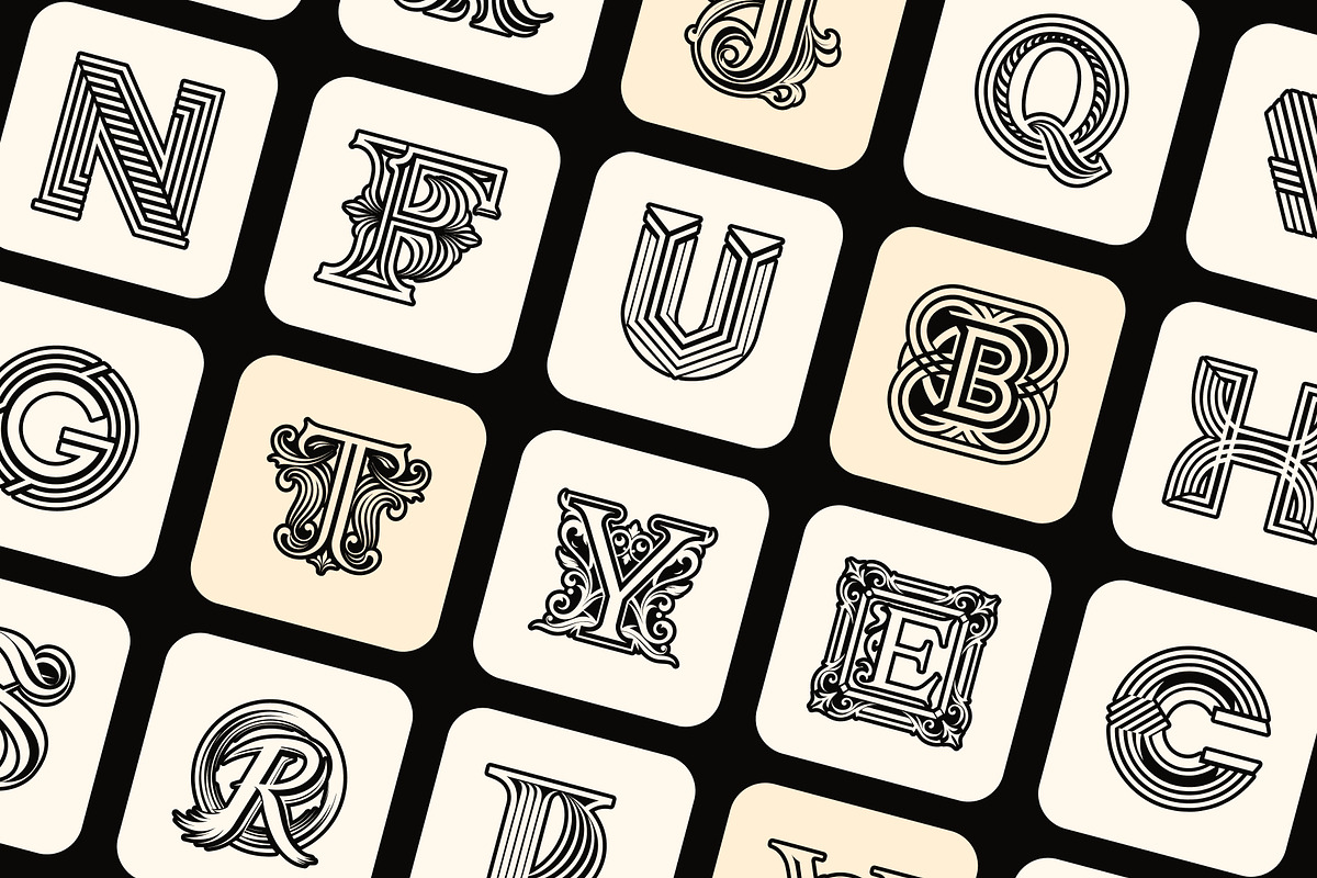 1400 Alphabet Letters Logo, a Solid Icon by Creative Stall (Photo 6 of 34)